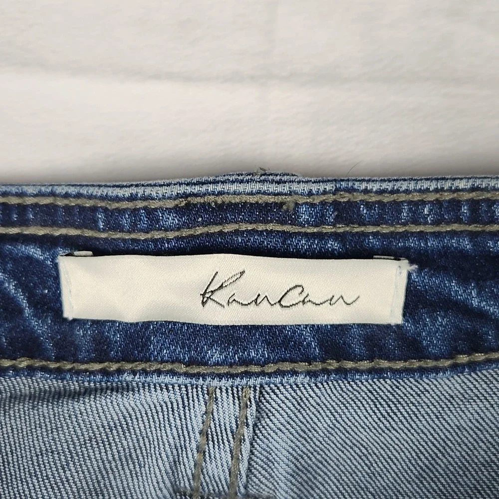KanCan Jeans Womens Size 9/28 Avery‎ Straight Leg Cargo Jeans Dark Wash Denim